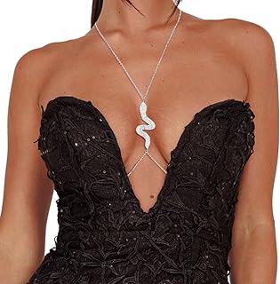 Snake-Inspired Reetan Body Chain with Shimmering Rhinestones and Durable Alloy Clasp -Versatile Fashion Accessory for Women and Girls