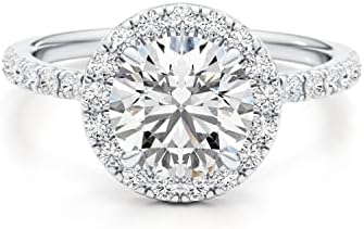 14k Rose Gold Engagement Ring with 1/2 Carat Lab Creations and 2 Carat Moissanite Gems for Women- Elegantly Designed Sizes 5.5 to 8