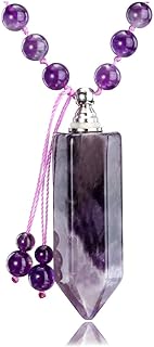 Urn Pendant Necklace for Ashes Cremation Memorial Keepsake Jewelry Healing Crystal Point Pendant Natural Stone Beads Necklaces for Women Girls