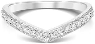 La Joya 1/4-1/2 CT. TW. V-Shaped Womens Lab Grown Diamond Band Rings in 10K Solid Gold | Certified GH VS/SI Lab Grown Diamond Anniversary Ring, Stacking Ring and Wedding Bands for Women