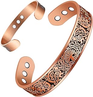 Vicmag Copper Bracelet for Men Ultra Strength Magnets Solid Pure Copper Adjustable