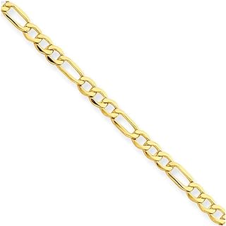Diamond2Deal 14k Yellow Gold 2.50mm Figaro Anklet Chain Necklace 10" for Women