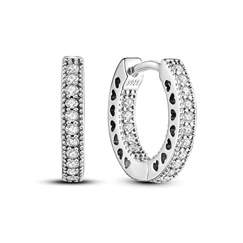 925 Sterling Silver Hoops Asymmetrical Heart Earrings Silver Hoop Earrings for Women Gold Hoop Cubic Zirconia Earrings Hypoallergenic Earrings
