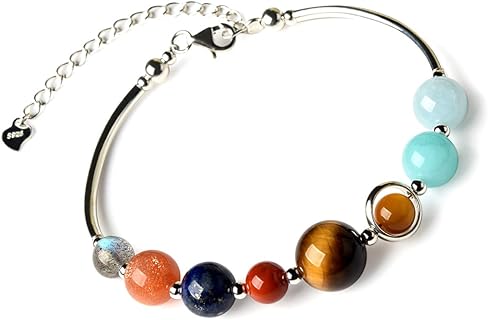 Jan&Dee Natural Crystal 925 Silver Solar System crystal bracelet