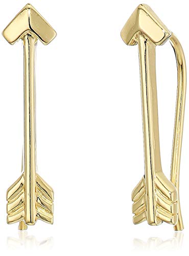 Amazon Essentials 18K Yellow Gold Plated Sterling Silver Arrow Earrings (previously Amazon Collection)