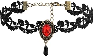 Sacina Black Victorian Lace Choker with Cable Chain - Gothic Vintage Style Rhinestone Necklace - Luxurious Zinc Alloy Crystal Costume Jewelry - Ideal Gift for Women