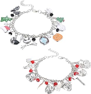 JOERICA 2 Pcs Charm bracelet for Women Horror bracelet Classic Scary Movie Jewelry Christmas Bracelet