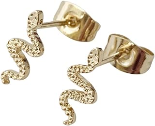 Chic HONEYCAT Mini Snake Stud Earrings in Gold, Rose Gold, or Silver - Delicate Push Back Design Suitable for All Occasions