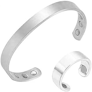 Choistily Copper Bracelets for Women Pure Copper Bracelet Ring Set Adjustable Cuff Bangle Bracelet Open Ring Jewelry Gift for Girls