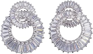 Fashion Jewelry Elegant Statement Rhinestone Stud Earrings for Women