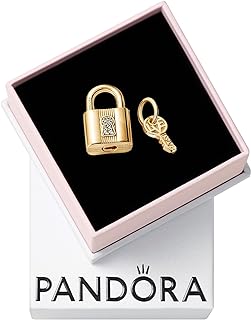 PANDORA Padlock and Key Dangle Charm - PANDORA Bracelet Charm for PANDORA Moments Bracelets - Stunning Women's Jewelry - Made with PANDORA Shine & Cubic Zirconia - Mother's Day Gift with Gift Box