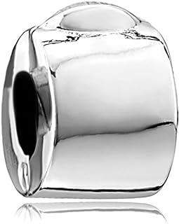 CharmSStory Simple Clip Lock Round Stopper Charm Beads For Bracelets