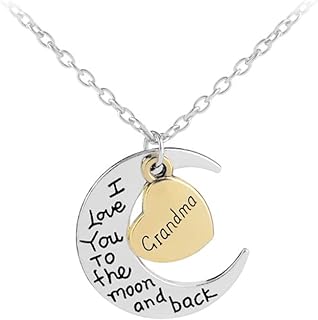 Christmas Birthday Gifts for Grandma Daughter Aunt I Love You to The Moon and Back Necklace for Grandmother Grandmom Daughters Aunts Auntie Pendant Necklace