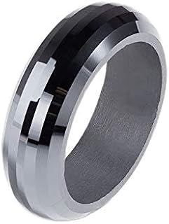 DovEggs Black Whole Moissanite Wedding Band for Men/Women Band Width 7.3mm,Moissanite Engagement Ring for Men