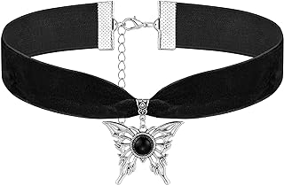 Gothic Black Butterfly Pendant Choker Necklace - Emo Inspo Metal Alloy Chain - Stylish Velvet Accessory for Women - Highlighting Punk Attitude