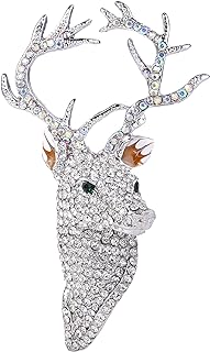 EVER FAITH Reindeer Austrian Crystal Brooch Pin