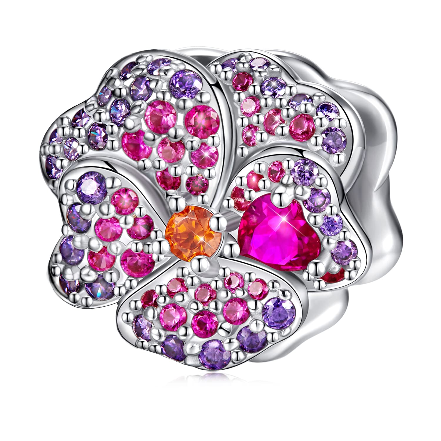 "You Are My Sunshine" Jewelry - Charm Bracelet with Cubic Zirconia & Sterling Silver - Unique Sunflower & Rose Gold Pendant Design with 18K White Gold Plating