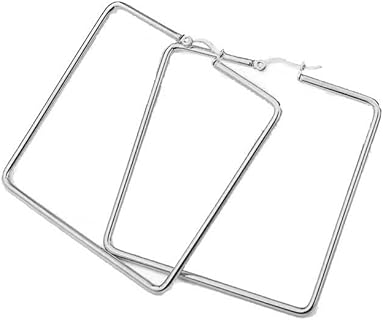 Zinc Alloy Hexagon and Square Big Hoop Earrings for Women and Girls - Trendy Geometric Design Jewelry Gift