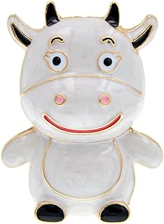 Cute Cow Enamel Lapel Pin Brooch with Pin Clasp, Perfect Gift for Girls and Women, Animal Design Accessory for Jackets, Backpacks, and Scarves