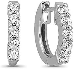 10K White Gold Diamond Hoop Earrings (1/5 cttw, I-J Color, I2 Clarity)