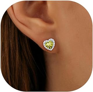 S925 Sterling Silver Heart-Shaped Stud Earrings with Natural Garnet - Perfect Gift for Women and Girls - Valentines Mom's Birthday Christmas Presents from GIFT4U