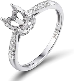 Diamond Rings For Women, 14K White Gold Engagement Rings For Women - Wedding Bands For Women, Oval Pavoi Ring & Wedding Rings For Women, 5x7mm Round Cut Diamond Solid Promise Ring Promotion