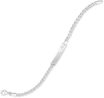 JewelryWeb Elegant 925 Sterling Silver 6 Inch Love Heart ID Bracelet with Unique Clasp and Chain Design