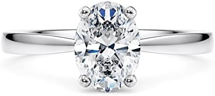 Blocaci Engagement Ring 1-3 CT Solitaire Moissanite Oval Engagement Rings for Women 10k 14k 18k White Gold Rose Gold Yellow Gold Free Engraving