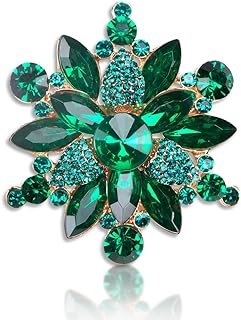 ZORZA 1Pcs Crystal Flower Brooch Vintage Wedding Pin Elegant Flower Brooch Pin Plant Lapel Pins for Women