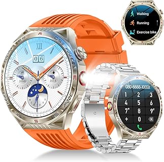 felk スマートウォッチ 最高のコスパ、多機能搭載でアプリ通知＆Bluetooth通話、1.85インチの大画面で軍用規格仕様、IP68防水、iPhone/Android対応、ランニングやアウトドアに最適、2本バンド付き、長持ちバッテリーを搭載した2025年モデル。