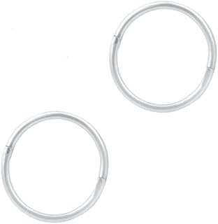 925 Sterling Silver Seamless Sleeper Hoop Earrings Small Thin Handcrafted 8mm 10mm 12mm 14mm For Women Men Girls