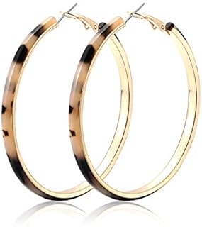 Lightweight Acrylic Resin Hoop Earrings with Hinged Hoop for Women in Hoop Design