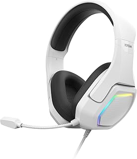 KROM KOPA 7.1-50-mm-Kopfhörer mit virtuellem 7.1-Sound und RGB-Regenbogenbeleuchtung, integriertem Lautstärkeregler und Mikrofon, ideal für Gamer und PC-Nutzer