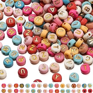 St.Kunkka Mixed Color Alphabet Beads for Unique DIY Bracelets & Necklaces, Acrylic Round Beads with A-Z Letters, Perfect for Kids Craft & Gift Projects