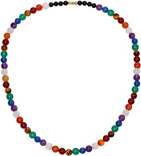 Jewever 7 Chakra Beaded Necklace Protection and Spiritual Crystals and Healing Stones 8mm Necklaces for Women Balance Meditation Anti Anxiety Jewelry Gifts Unisex