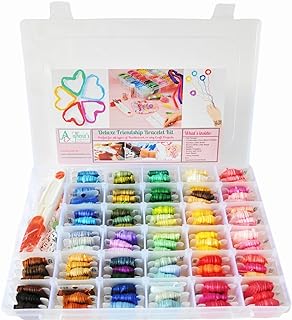 Athena's Elements Friendship Bracelet String Kit - 276pcs Embroidery Floss and Accessories - Labeled with Thread Numbers for Cross Stitch Supplies, Embroidery, Cool Art- Style for Teen or Girls