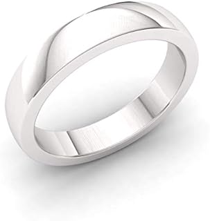 Diamondere Natural and Certified Wedding Ring in 950 Platinum | Platinum 5.00 MM Plain Band for Unisex Mens Women Size 4 to 9