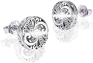 Amy & Annette Artisan Stud Earrings - Sterling Silver Stud Earrings for Women - Great Gift Idea for Every Occasion - Size (8mm Diameter)