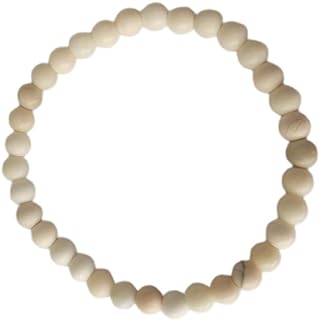 ODAY White Jade Bodhi Root Bracelet Natural Bodhi Seed Buddha Bead Bracelet(6mm)
