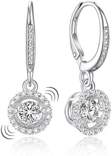MomentWish Moissanite Huggie Earrings for Women, Jewerly Gifts for Her, D Color VVS1 Simulated Diamond 925 Sterling Silver Dangle Earrings