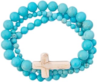 Stainless Steel Clasp with Turquoise Charm Bracelet - IUNIQUEEN Handmade Natural Stone Beaded Set for Women - Healing Inspirational Jewelry Gift from China