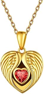 FindChic 925 Sterling Silver Heart Locket Necklaces Celtic Knot/Dainty Branch/Angel Wing/Plant Branches/Hug/Flame Custom Photo Necklace 16inch to 22inch Chain Memorial Jewelry Gift for Women+Gift Box