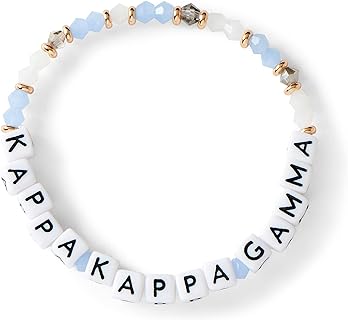 Kappa Alpha Psi Glass Bead Bracelet with Bead Chain and Lobster Claw Clasp, Ideal for Sorority Sisters, Classic Design with Yellow Gold Plated Accents
