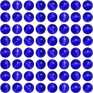 180pcs Sapphire Blue Cat Eye Stone Beads 6mm Round Crystal Loose Bead for Jewelry Making DIY Bracelets Necklace Accessories