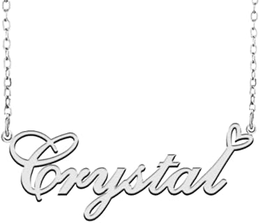 Custom Name Necklace Customized Personalized Pendant Name Necklace with Heart Name Necklace for Women Best Gift for Girl Birthday Mother’day Christmas wedding