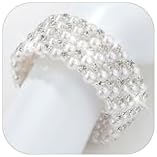 Adjustable Multi-layer Stackable Rope Chain Bangle Bracelet with Pearl and Rhinestone Accents, Perfect Jewelry Gift for Women - Valentine's Day, Birthday and Special Occasions