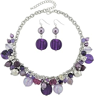 Coiris Women's Beaded Strand Statement Necklace Beads Collar