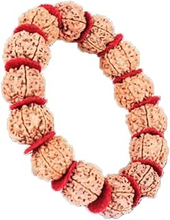 Vishaka Arts Adjustable Thread Clasp, Nepal Beaded 7 Mukhi Rudraksha Bracelet in Solid Brown for Adults, Tranquil Unisex Design