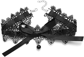 Black Lace and Velvet Bow-knot Choker Necklace by JEAIRTS - Stylish Alloy Accessory for Women and Girls - Ideal for Parties, Fashion Shows, and Daily Wear