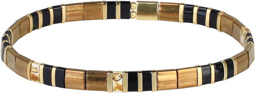 KELITCH Tila Bead Bracelet with Bead Chain, Seed Bead Material for Bohemian Fashion Lovers - Colorful & Versatile Design